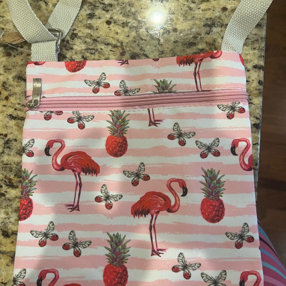 NWT Flamingo and pineapple crossbody bag